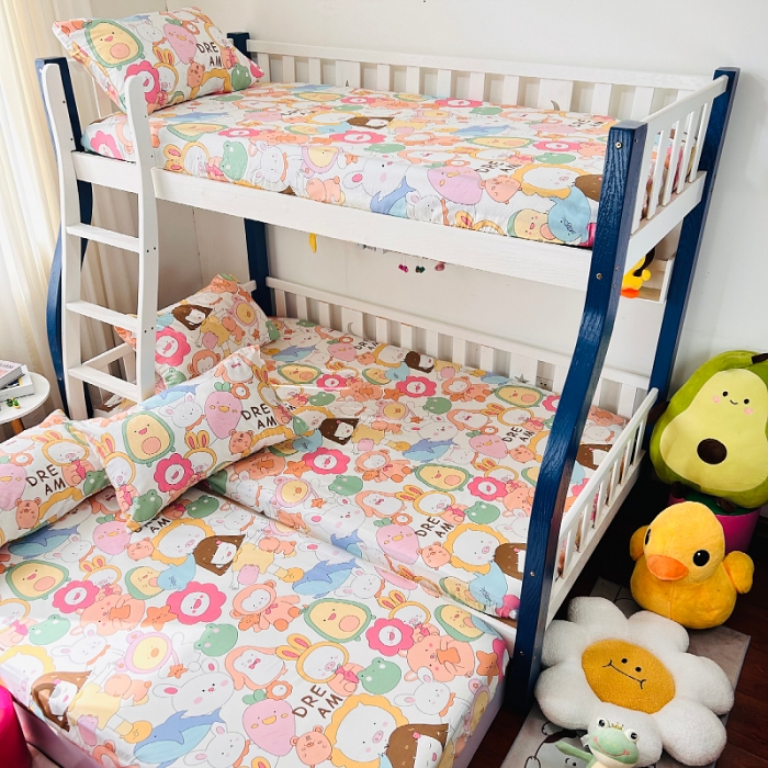 91家纺网 家纺一手货源 找家纺 小虾米 2023新款卡通系列全棉床笠（可定制） 萝卜女孩