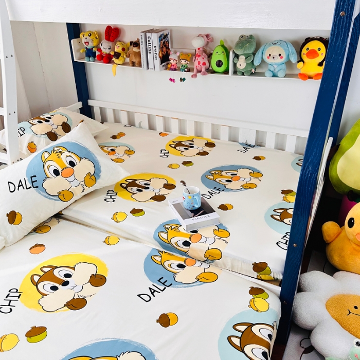 91家纺网 家纺一手货源 找家纺 小虾米 2023新款卡通系列全棉床笠（可定制） 奇奇和蒂蒂