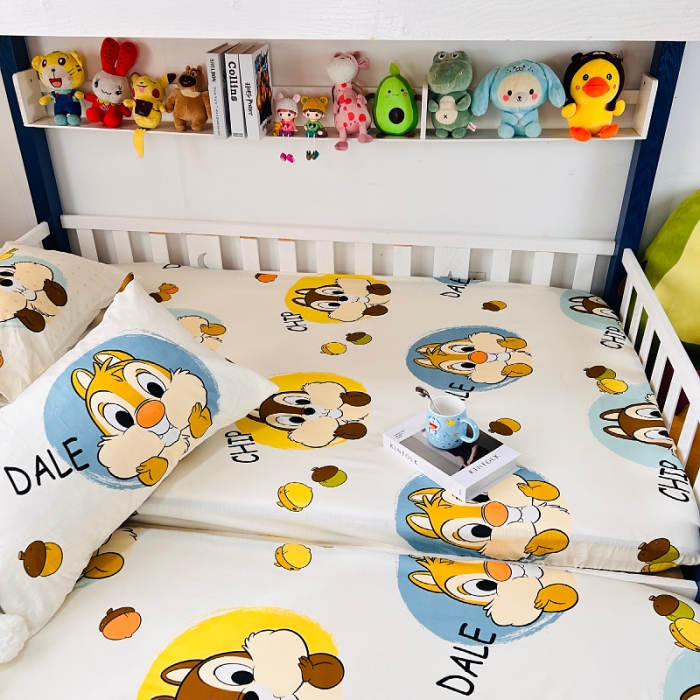 91家纺网 家纺一手货源 找家纺 小虾米 2023新款卡通系列全棉床笠（可定制） 奇奇和蒂蒂