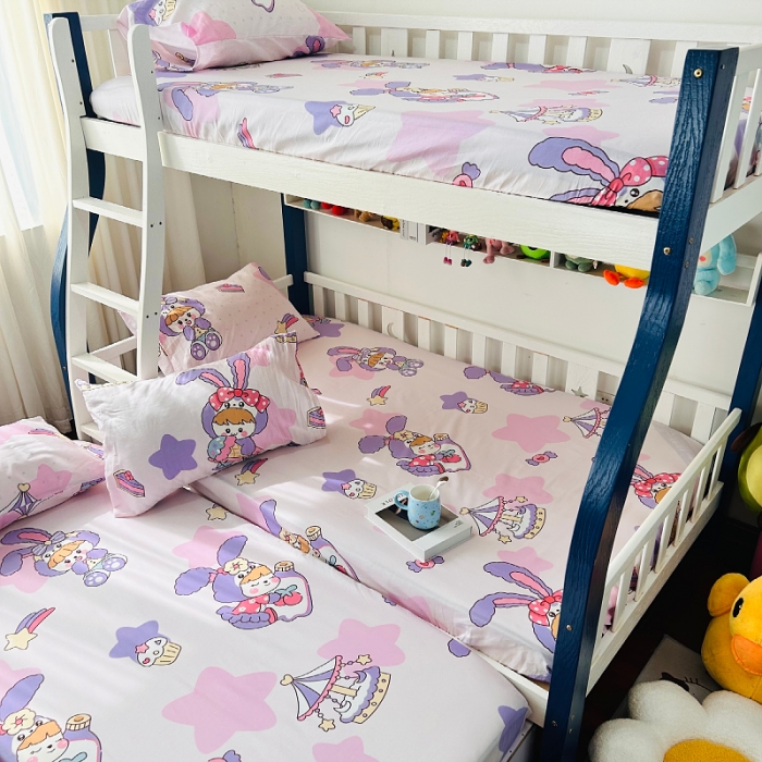 91家纺网 家纺一手货源 找家纺 小虾米 2023新款卡通系列全棉床笠（可定制） 甜睡兔宝