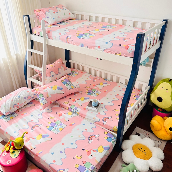 91家纺网 家纺一手货源 找家纺 小虾米 2023新款卡通系列全棉床笠（可定制） 甜甜的梦粉