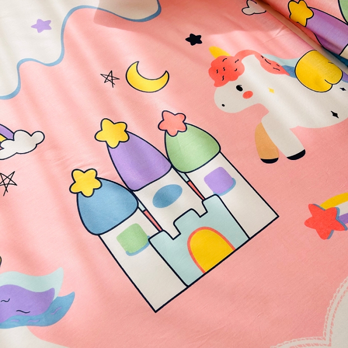 91家纺网 家纺一手货源 找家纺 小虾米 2023新款卡通系列全棉床笠（可定制） 甜甜的梦粉