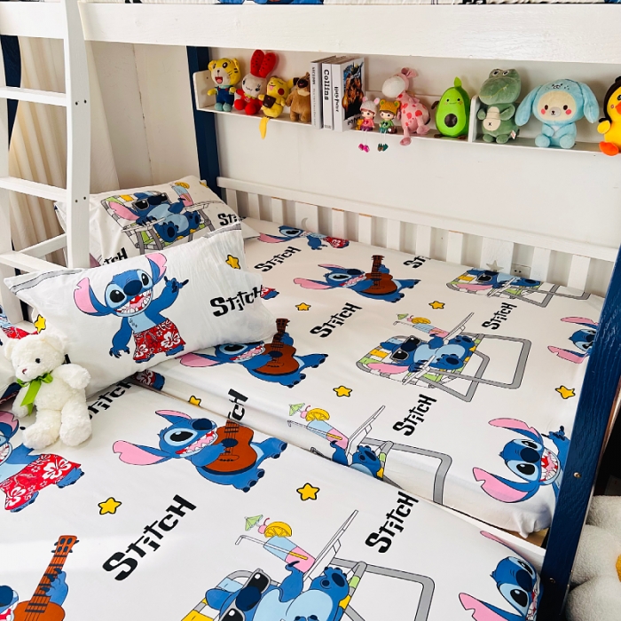 91家纺网 家纺一手货源 找家纺 小虾米 2023新款卡通系列全棉床笠（可定制） 摇滚史迪仔