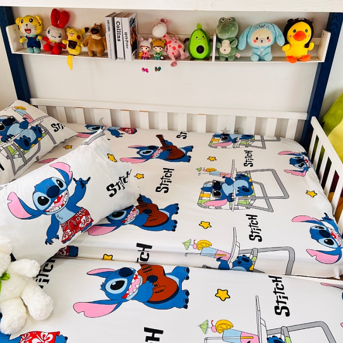 91家纺网 家纺一手货源 找家纺 小虾米 2023新款卡通系列全棉床笠（可定制） 摇滚史迪仔