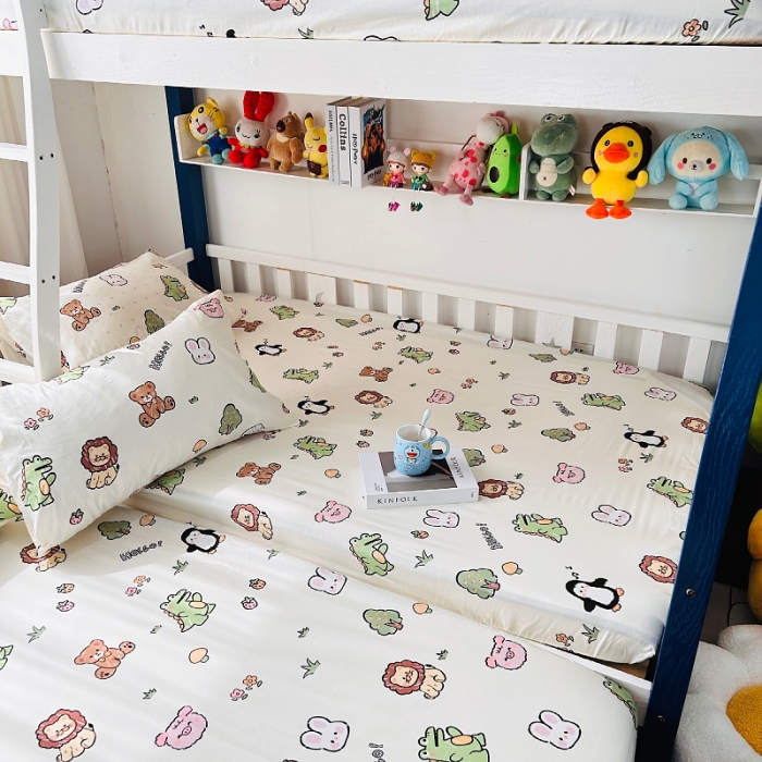 91家纺网 家纺一手货源 找家纺 小虾米 2023新款卡通系列全棉床笠（可定制） 野餐派对