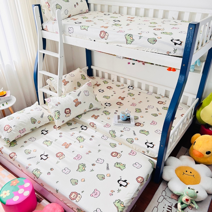 91家纺网 家纺一手货源 找家纺 小虾米 2023新款卡通系列全棉床笠（可定制） 野餐派对