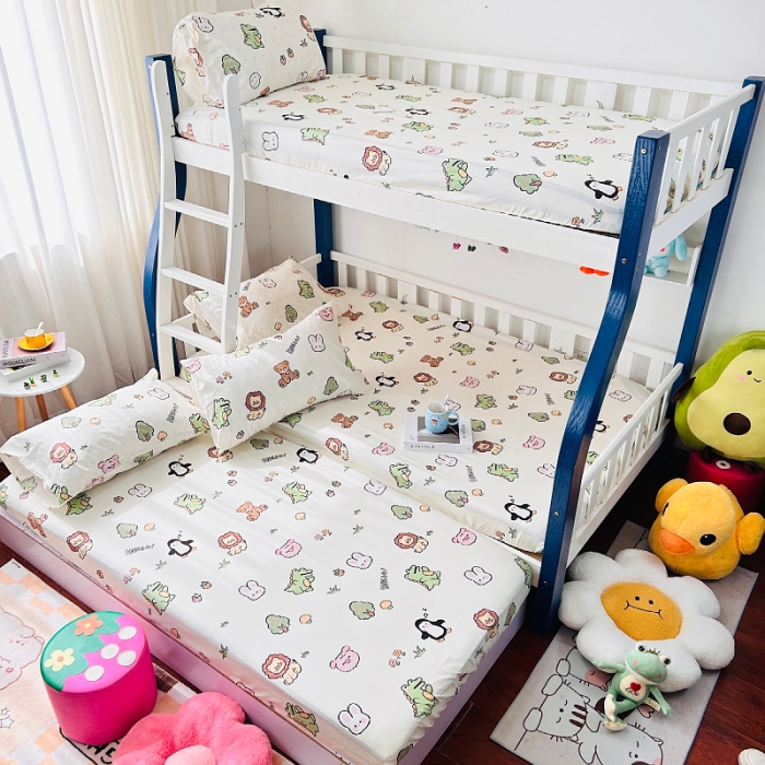 91家纺网 家纺一手货源 找家纺 小虾米 2023新款卡通系列全棉床笠（可定制） 野餐派对