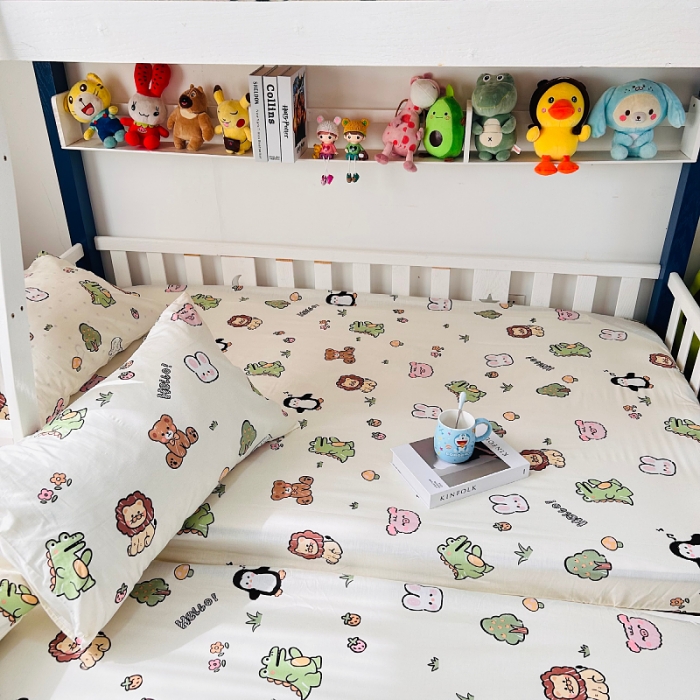 91家纺网 家纺一手货源 找家纺 小虾米 2023新款卡通系列全棉床笠（可定制） 野餐派对