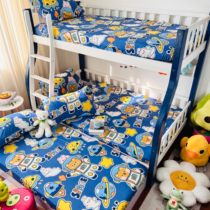 91家纺网 家纺一手货源 找家纺 小虾米 2023新款卡通系列全棉床笠（可定制） 宇宙空间站