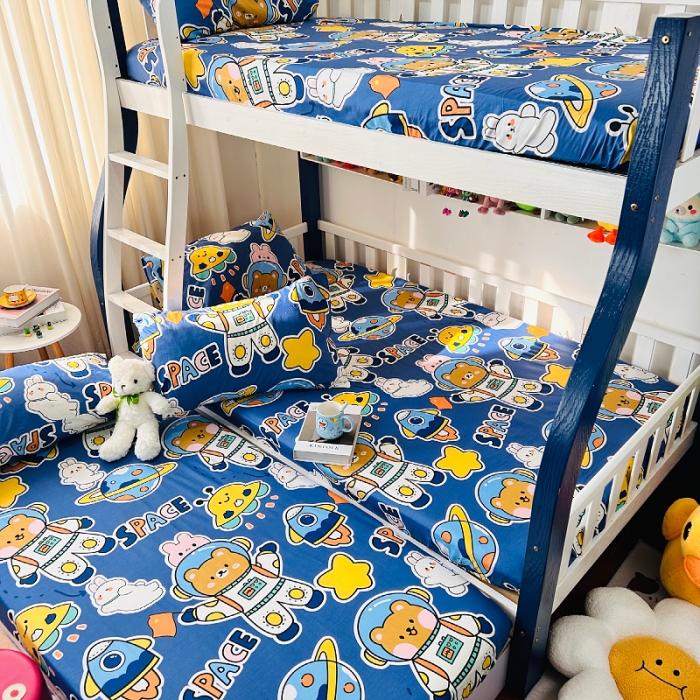 91家纺网 家纺一手货源 找家纺 小虾米 2023新款卡通系列全棉床笠（可定制） 宇宙空间站