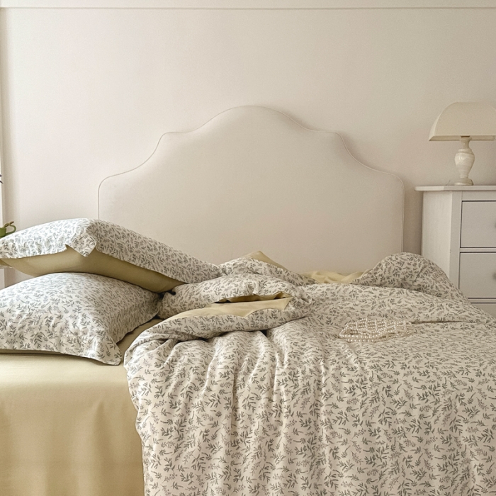 91家纺网 家纺一手货源 找家纺 优彩 2023新款60s莱赛尔天丝四件套 沐樱