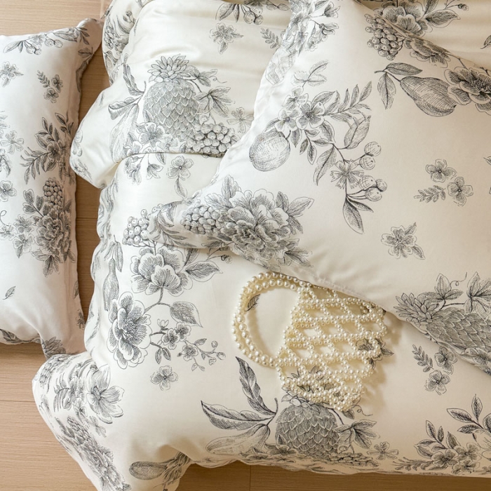 91家纺网 家纺一手货源 找家纺 优彩 2023新款60s莱赛尔天丝四件套 伊芙