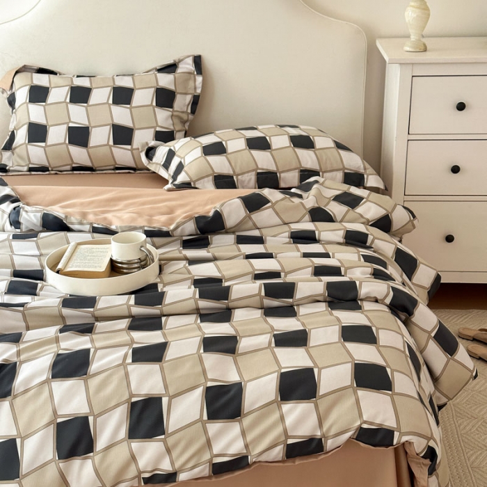 91家纺网 家纺一手货源 找家纺 优彩 2023新款60s莱赛尔天丝四件套 至尚