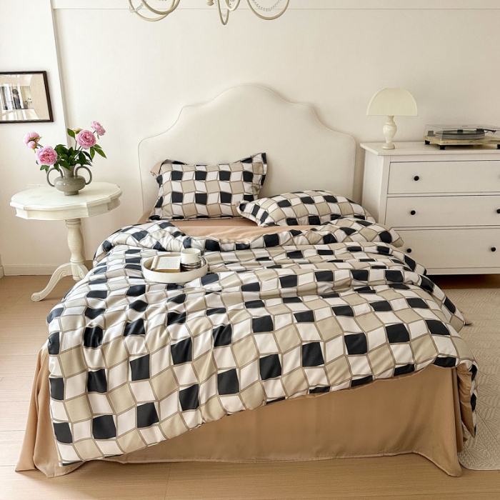 91家纺网 家纺一手货源 找家纺 优彩 2023新款60s莱赛尔天丝四件套 至尚