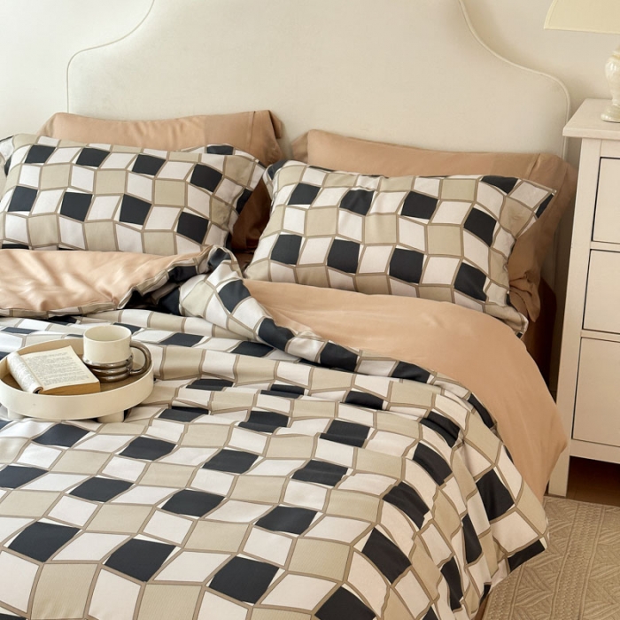 91家纺网 家纺一手货源 找家纺 优彩 2023新款60s莱赛尔天丝四件套 至尚