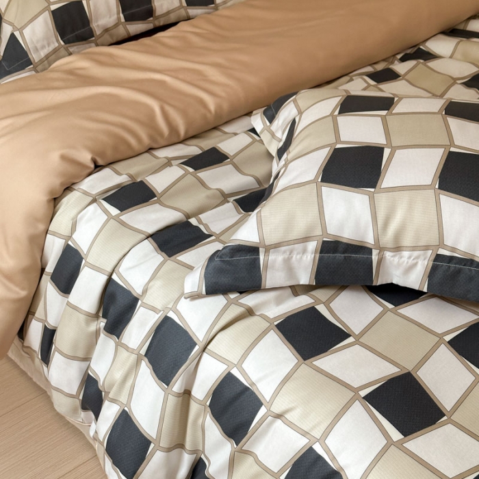 91家纺网 家纺一手货源 找家纺 优彩 2023新款60s莱赛尔天丝四件套 至尚