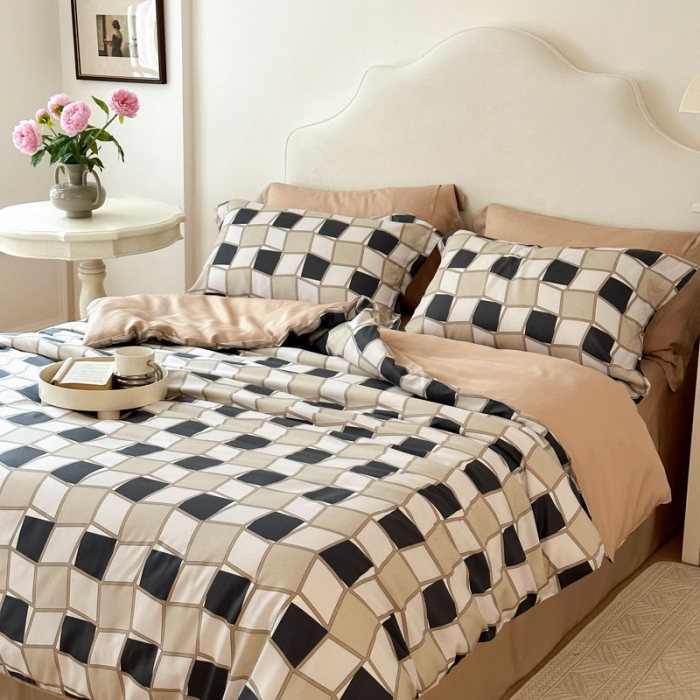 91家纺网 家纺一手货源 找家纺 优彩 2023新款60s莱赛尔天丝四件套 至尚