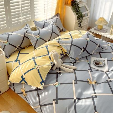 91家纺网 家纺一手货源 找家纺 仟人梦 2024新款直播爆款植物羊绒四件套单被套 AB爱马仕