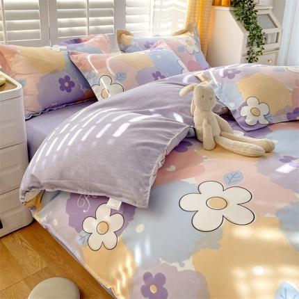 91家纺网 家纺一手货源 找家纺 仟人梦 2024新款直播爆款植物羊绒四件套单被套 AB渲染