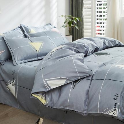 91家纺网 家纺一手货源 找家纺 仟人梦 2024新款直播爆款植物羊绒四件套单被套 AA元素灰