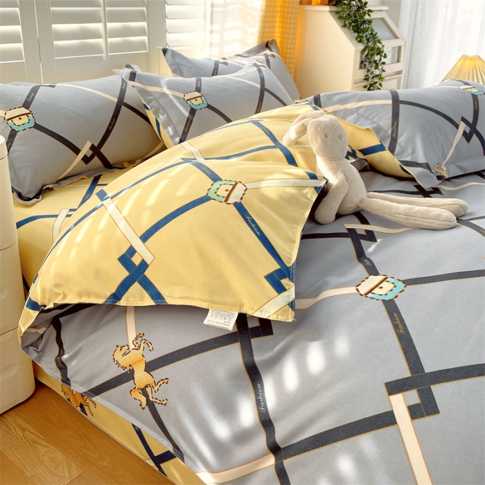 91家纺网 家纺一手货源 找家纺 仟人梦 2024新款直播爆款植物羊绒四件套单被套 AB爱马仕