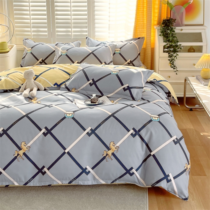 91家纺网 家纺一手货源 找家纺 仟人梦 2024新款直播爆款植物羊绒四件套单被套 AB爱马仕