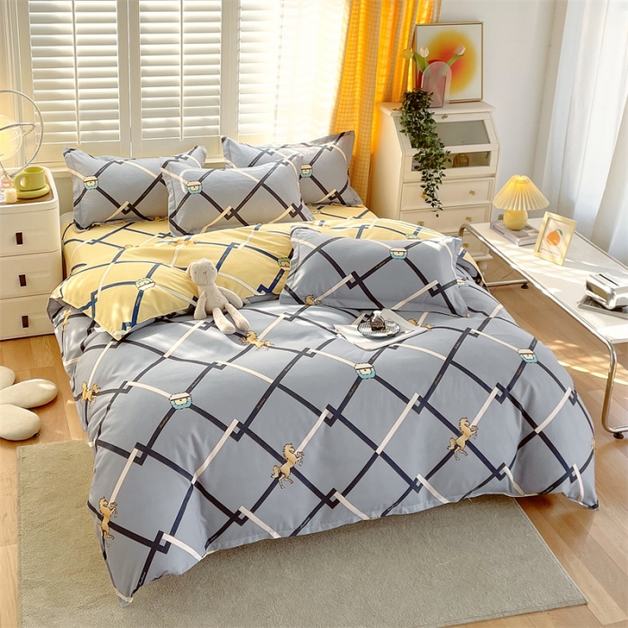 91家纺网 家纺一手货源 找家纺 仟人梦 2024新款直播爆款植物羊绒四件套单被套 AB爱马仕