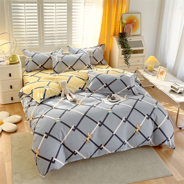 91家纺网 家纺一手货源 找家纺 仟人梦 2024新款直播爆款植物羊绒四件套单被套 AB爱马仕