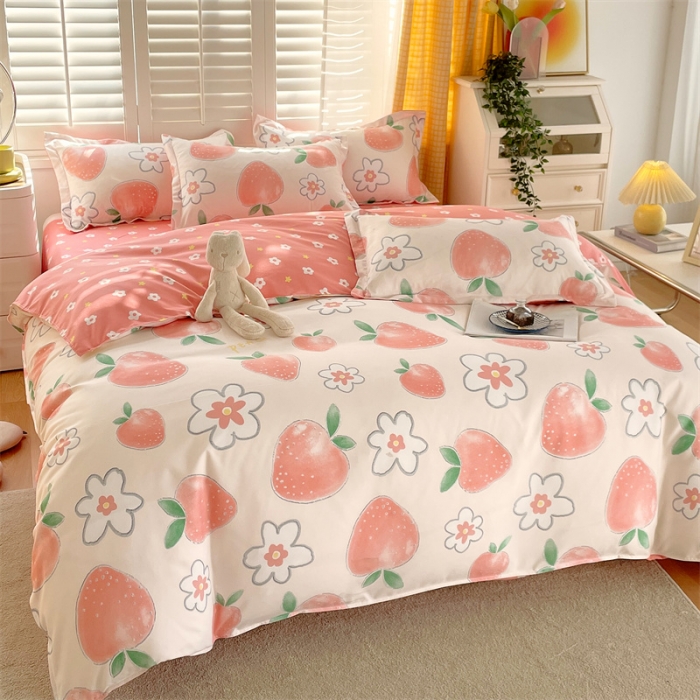 91家纺网 家纺一手货源 找家纺 仟人梦 2024新款直播爆款植物羊绒四件套单被套 AB果之恋