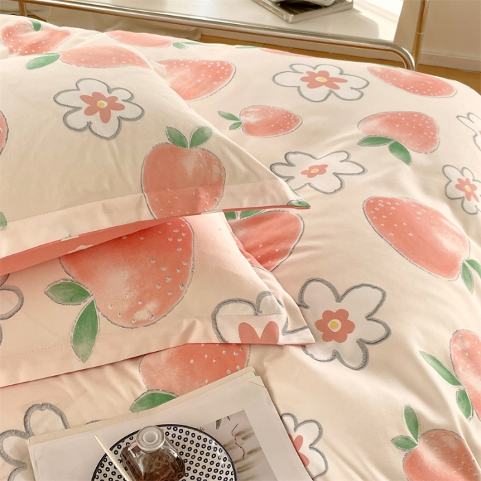 91家纺网 家纺一手货源 找家纺 仟人梦 2024新款直播爆款植物羊绒四件套单被套 AB果之恋