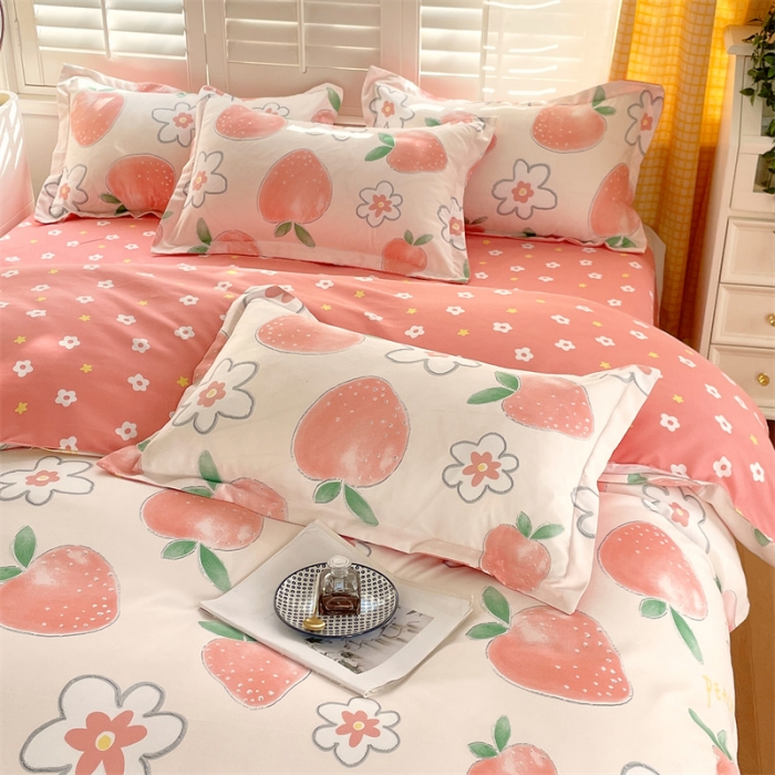 91家纺网 家纺一手货源 找家纺 仟人梦 2024新款直播爆款植物羊绒四件套单被套 AB果之恋