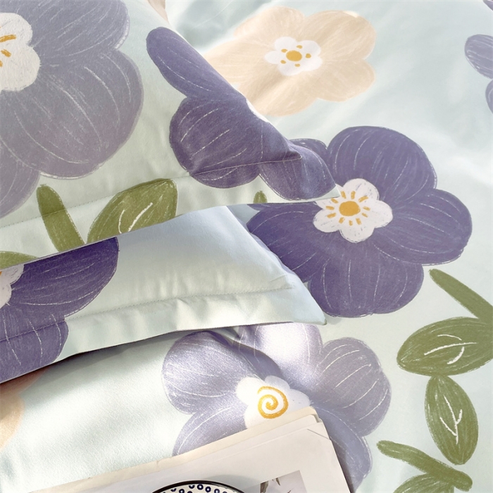 91家纺网 家纺一手货源 找家纺 仟人梦 2024新款直播爆款植物羊绒四件套单被套 AB花满园