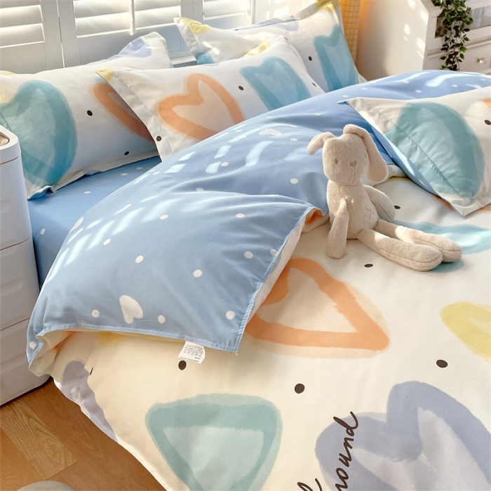 91家纺网 家纺一手货源 找家纺 仟人梦 2024新款直播爆款植物羊绒四件套单被套 AB梦幻爱心