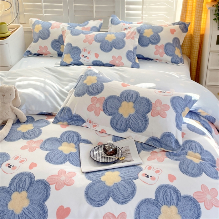 91家纺网 家纺一手货源 找家纺 仟人梦 2024新款直播爆款植物羊绒四件套单被套 AB梦幻小时光