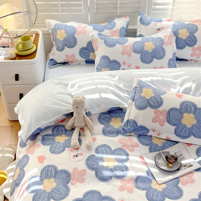 91家纺网 家纺一手货源 找家纺 仟人梦 2024新款直播爆款植物羊绒四件套单被套 AB梦幻小时光