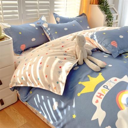 仟人梦 2024新款直播爆款植物羊绒四件套单被套 AB微梦时光