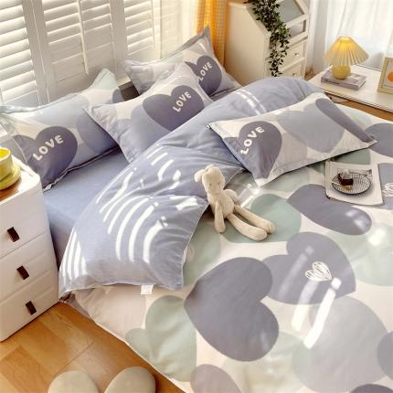 仟人梦 2024新款直播爆款植物羊绒四件套单被套 AB心晴