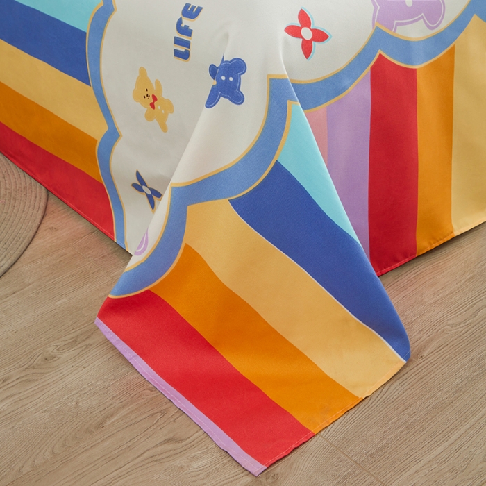 91家纺网 家纺一手货源 找家纺 仟人梦 2024新款直播爆款植物羊绒四件套单被套 AA欢乐小熊