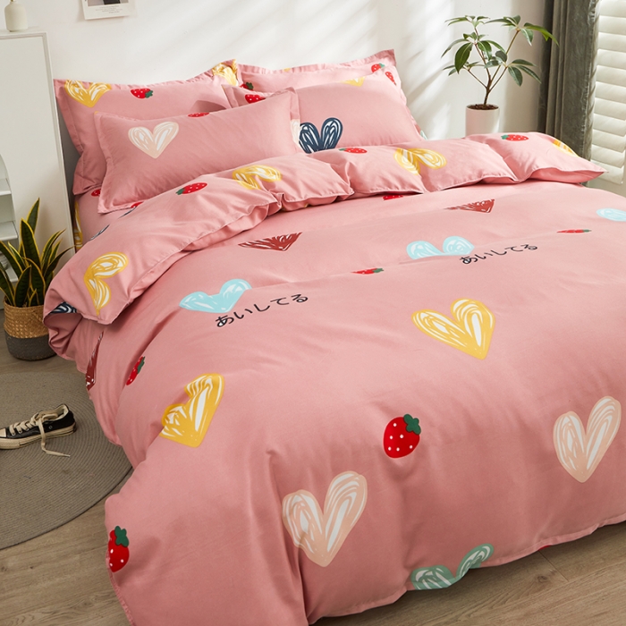 91家纺网 家纺一手货源 找家纺 仟人梦 2024新款直播爆款植物羊绒四件套单被套 AA甜甜爱