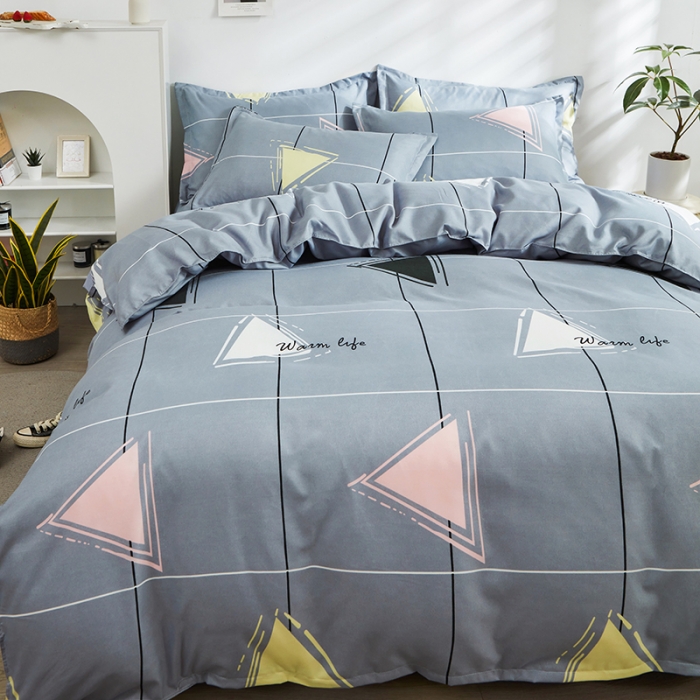 91家纺网 家纺一手货源 找家纺 仟人梦 2024新款直播爆款植物羊绒四件套单被套 AA元素灰