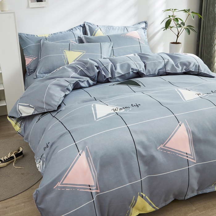 91家纺网 家纺一手货源 找家纺 仟人梦 2024新款直播爆款植物羊绒四件套单被套 AA元素灰