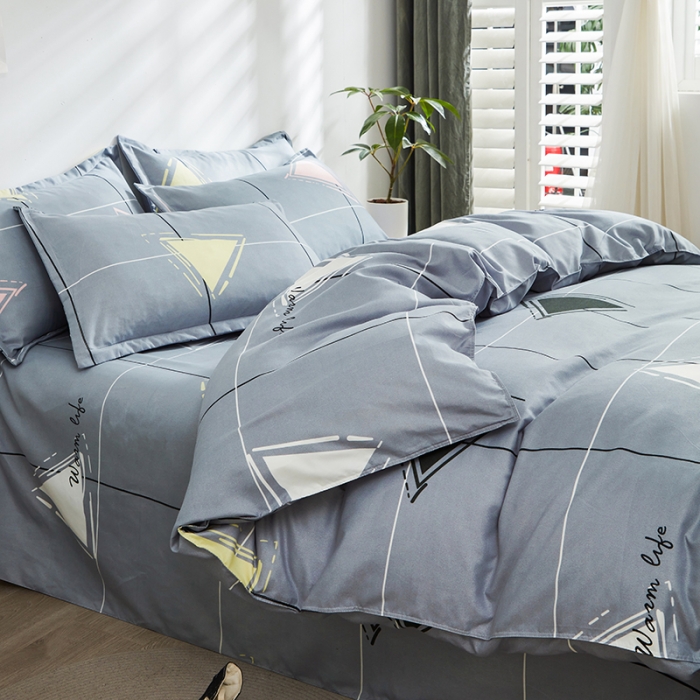 91家纺网 家纺一手货源 找家纺 仟人梦 2024新款直播爆款植物羊绒四件套单被套 AA元素灰