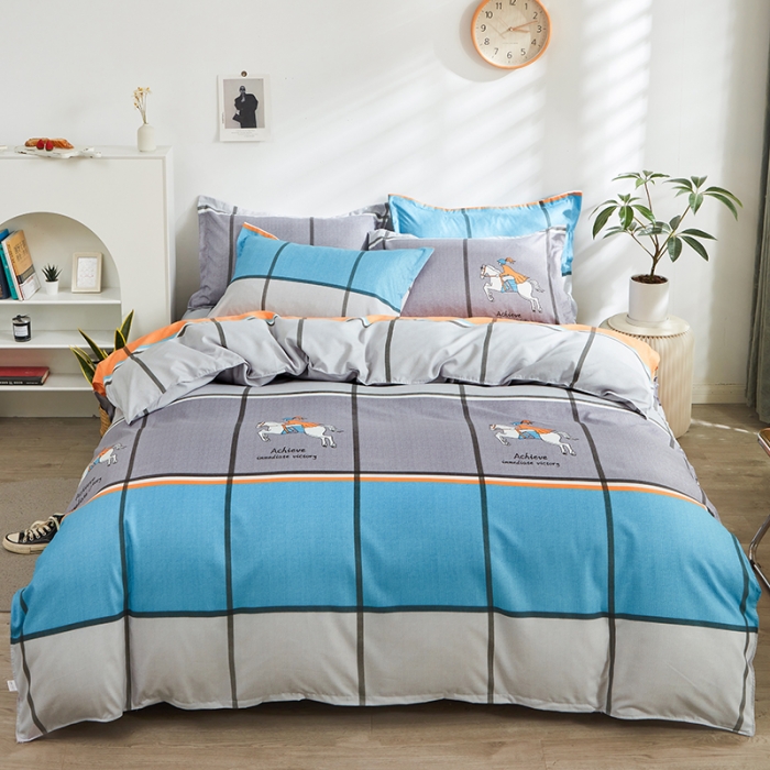 91家纺网 家纺一手货源 找家纺 仟人梦 2024新款直播爆款植物羊绒四件套单被套 AA追风骑士