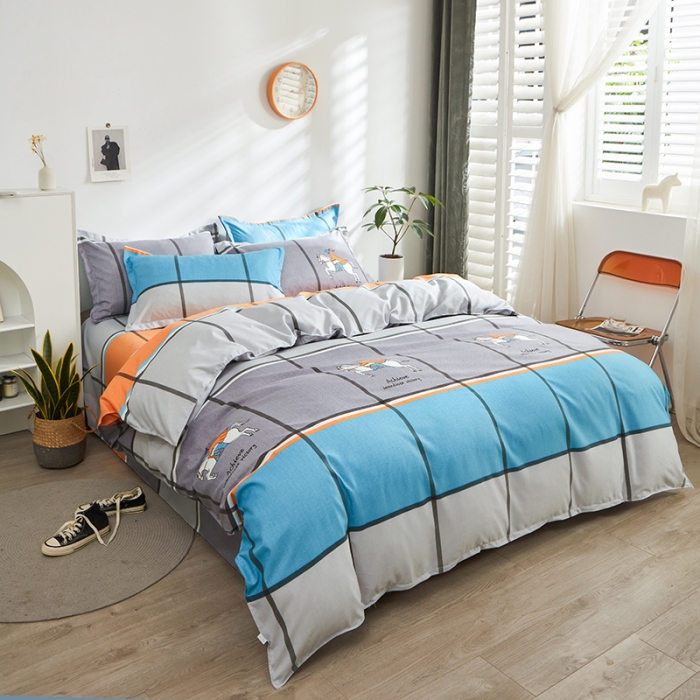 91家纺网 家纺一手货源 找家纺 仟人梦 2024新款直播爆款植物羊绒四件套单被套 AA追风骑士