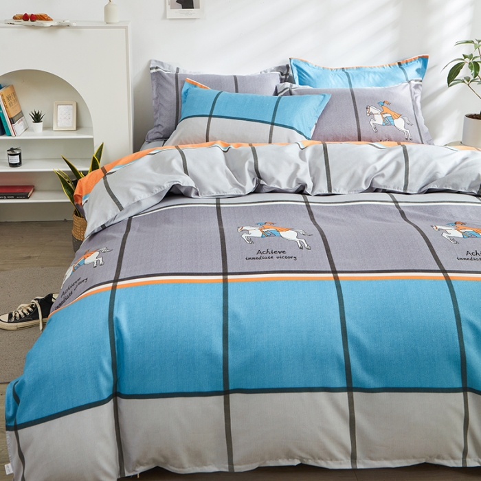 91家纺网 家纺一手货源 找家纺 仟人梦 2024新款直播爆款植物羊绒四件套单被套 AA追风骑士