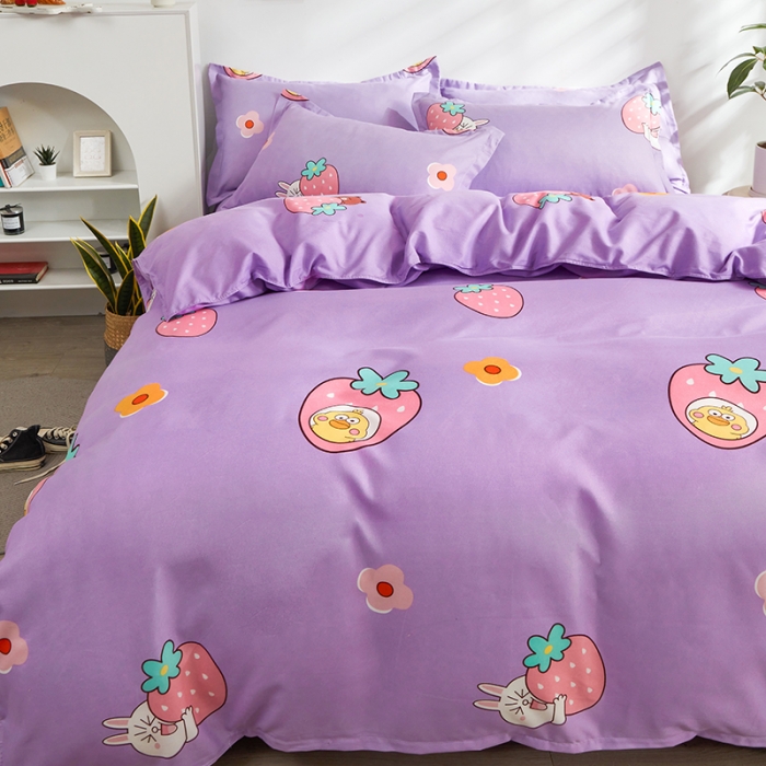 91家纺网 家纺一手货源 找家纺 仟人梦 2024新款直播爆款植物羊绒四件套单被套 可爱兔