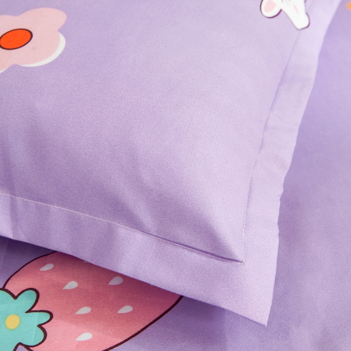 91家纺网 家纺一手货源 找家纺 仟人梦 2024新款直播爆款植物羊绒四件套单被套 可爱兔