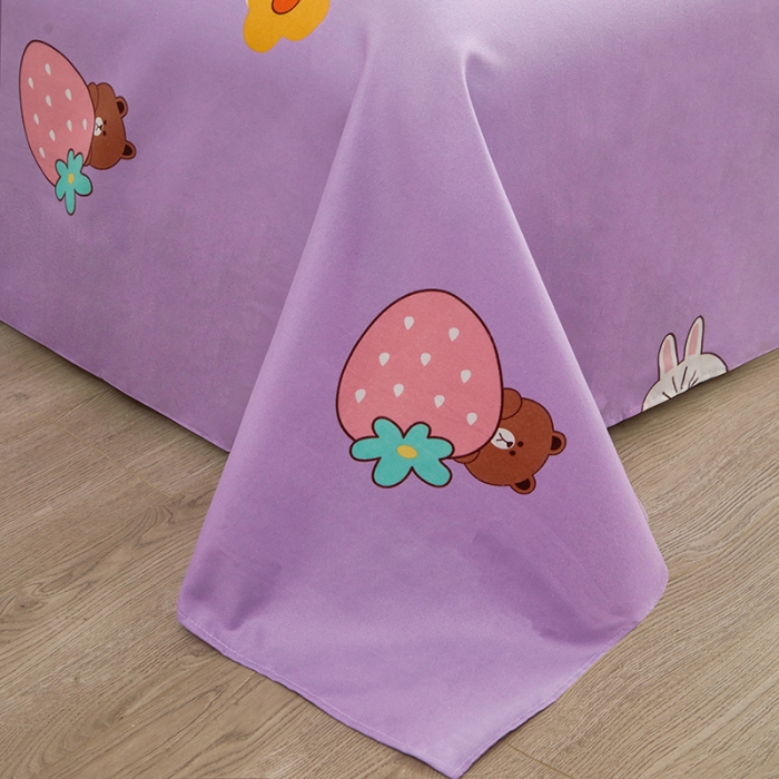 91家纺网 家纺一手货源 找家纺 仟人梦 2024新款直播爆款植物羊绒四件套单被套 可爱兔