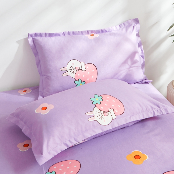 91家纺网 家纺一手货源 找家纺 仟人梦 2024新款直播爆款植物羊绒四件套单被套 可爱兔