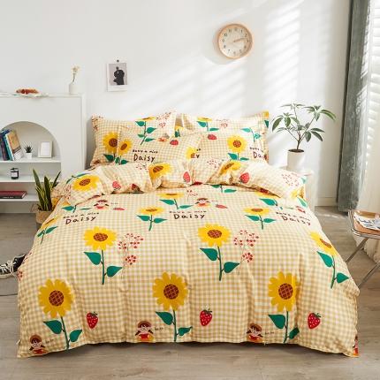 仟人梦 2024新款直播爆款植物羊绒四件套单被套 向阳花开